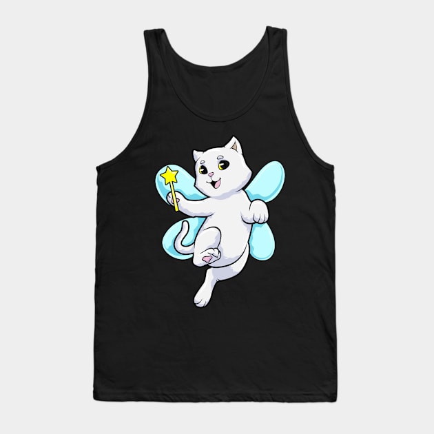 Cat as Fairy with Wings and Wand Tank Top by Markus Schnabel